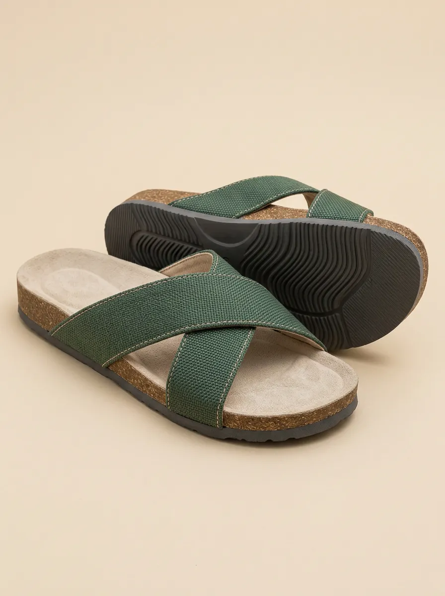 Men's Cross Strap Canvas Outdoor Sandals