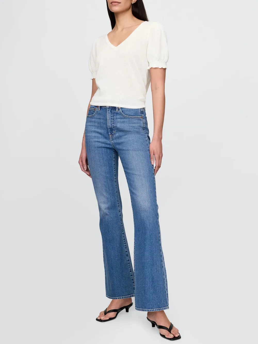 Bubble Sleeve Short Sleeved Sweater