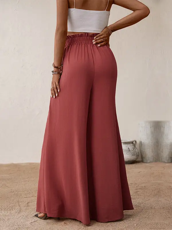 Women's Wide Leg Flared Drawstring Pants