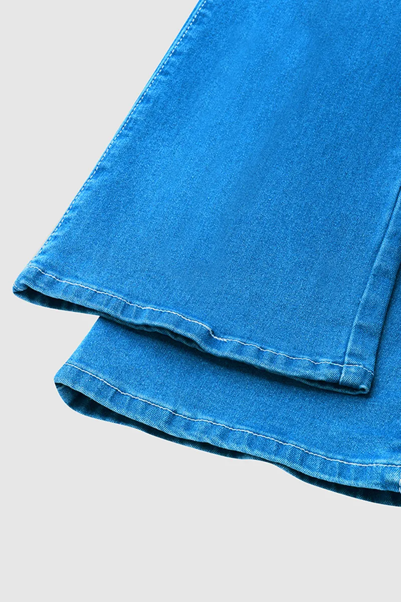 Zip Fly Mid Waist Bootcut Jeans