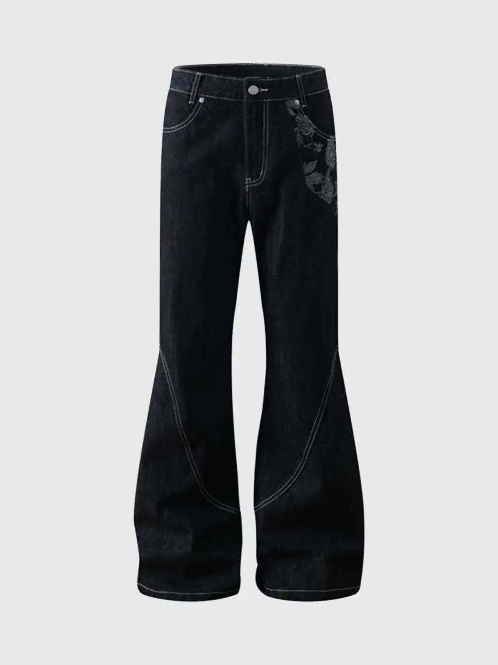 Flared Relaxed Graphic Pants