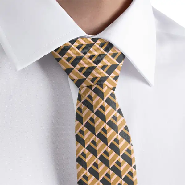 Polished Geometric Design Necktie