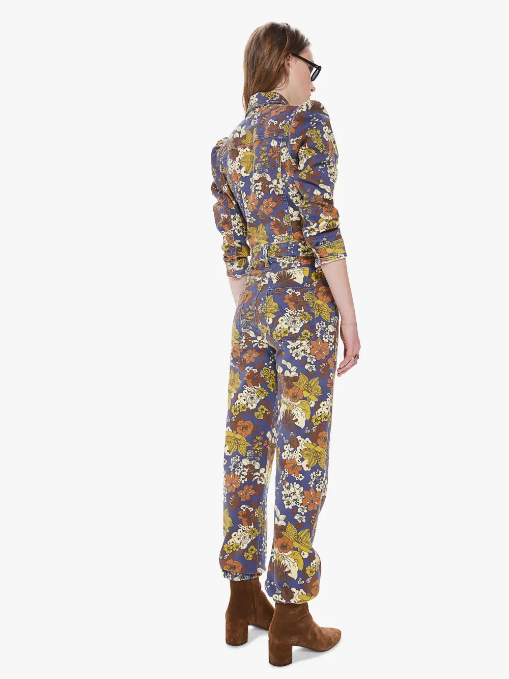 Cotton Denim Button-Down Jumpsuit