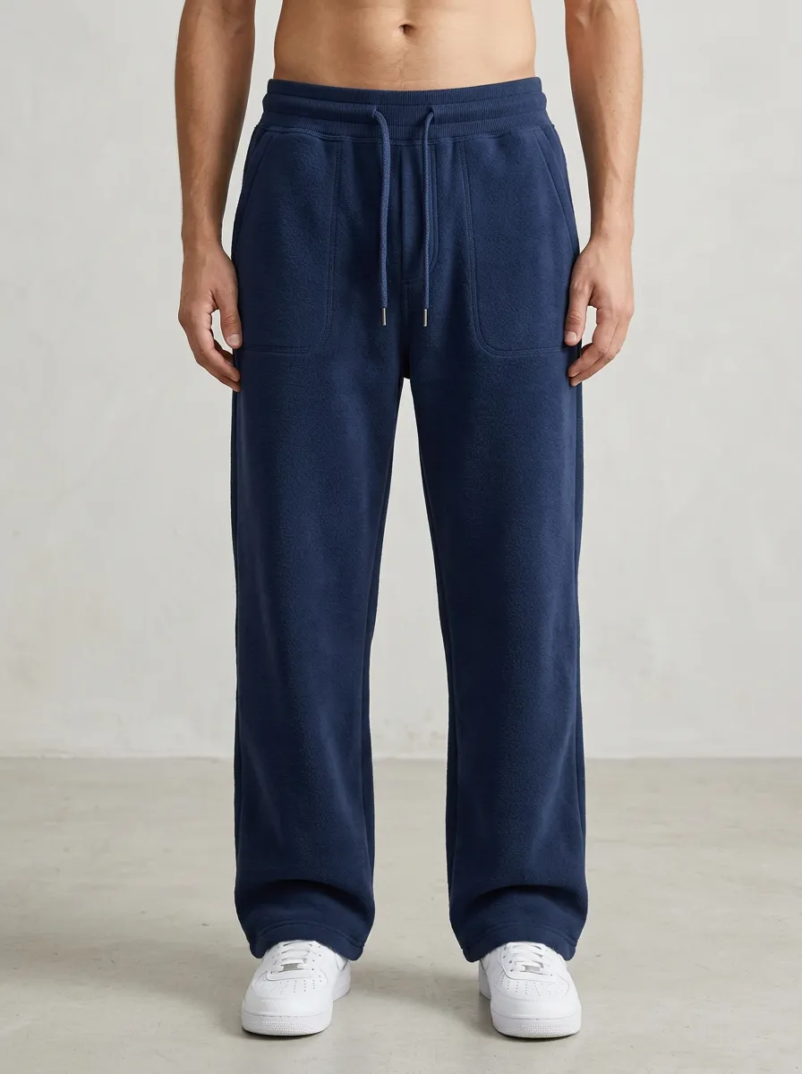 Unisex Athletic Wide-Leg Fleece Sport Pants