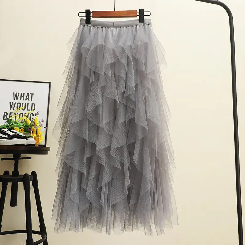 Comfort Irregular Multi-Layer Mesh Skirt
