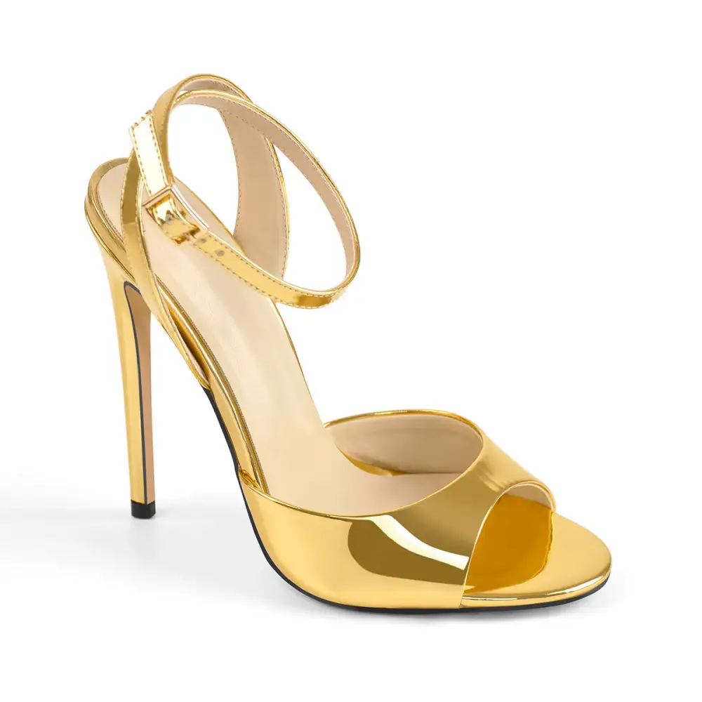 Round Toe Strap Stiletto Sandals
