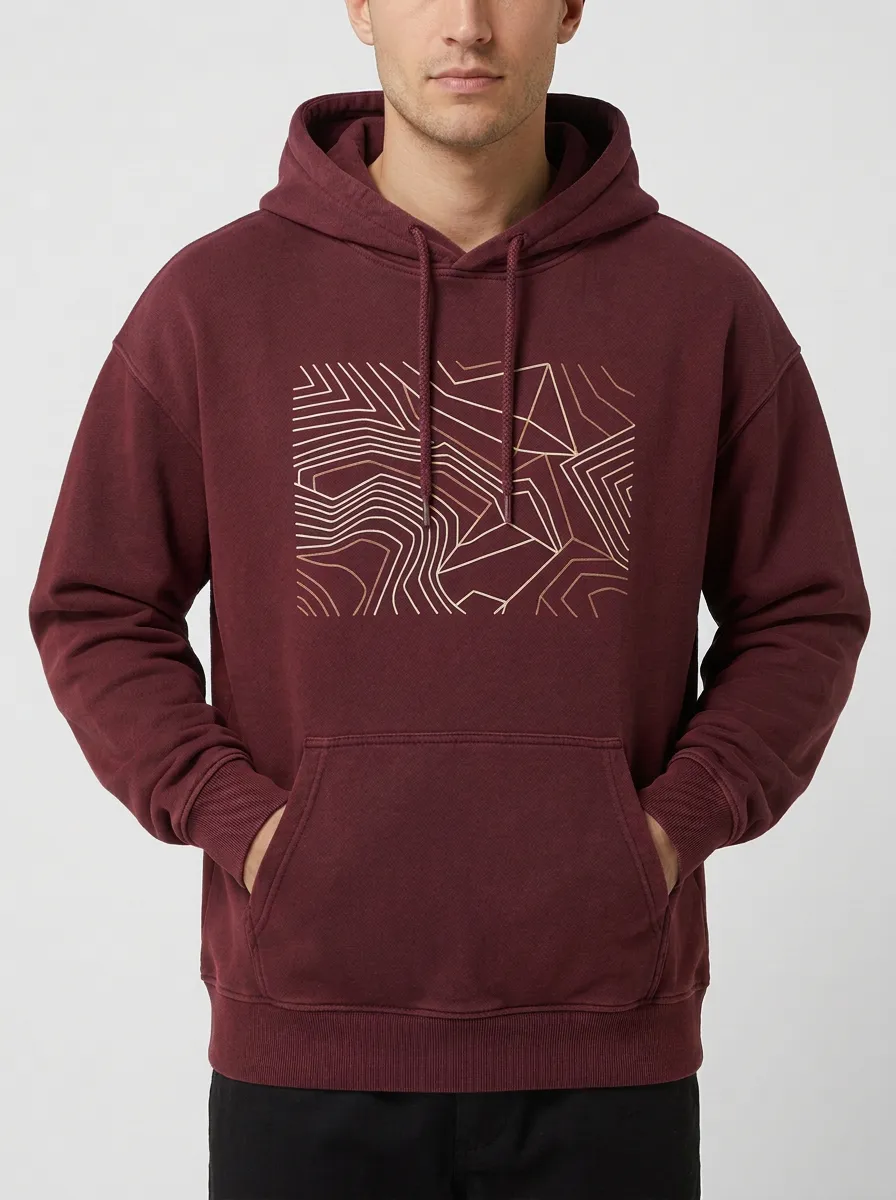 Unisex Muted Linear Geometry Hoodie