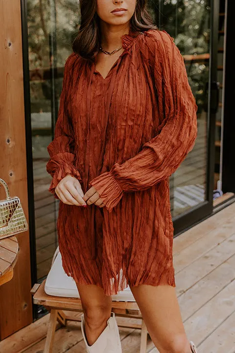 Relaxed Mini Dress with Ruffle Detail