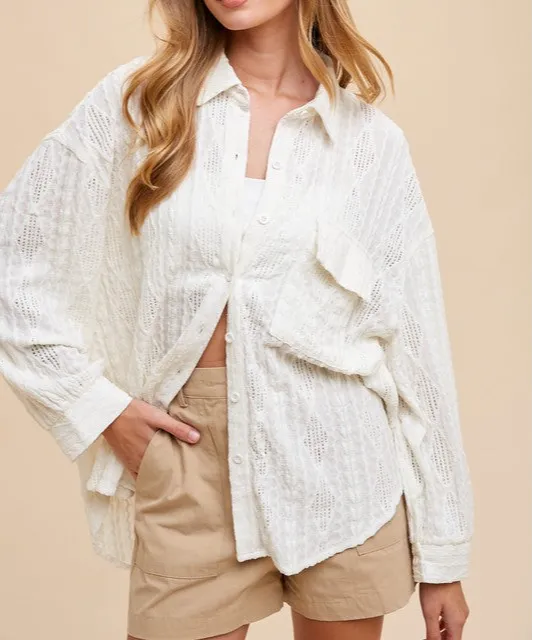 Openwork Button Shirt