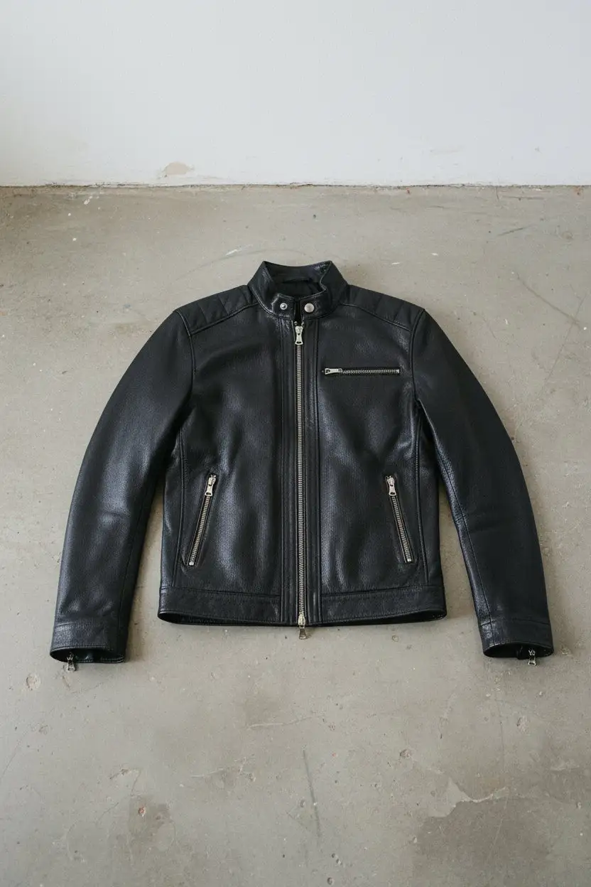 Modern Leather Biker Motorcycle Cafe Racer Jacket