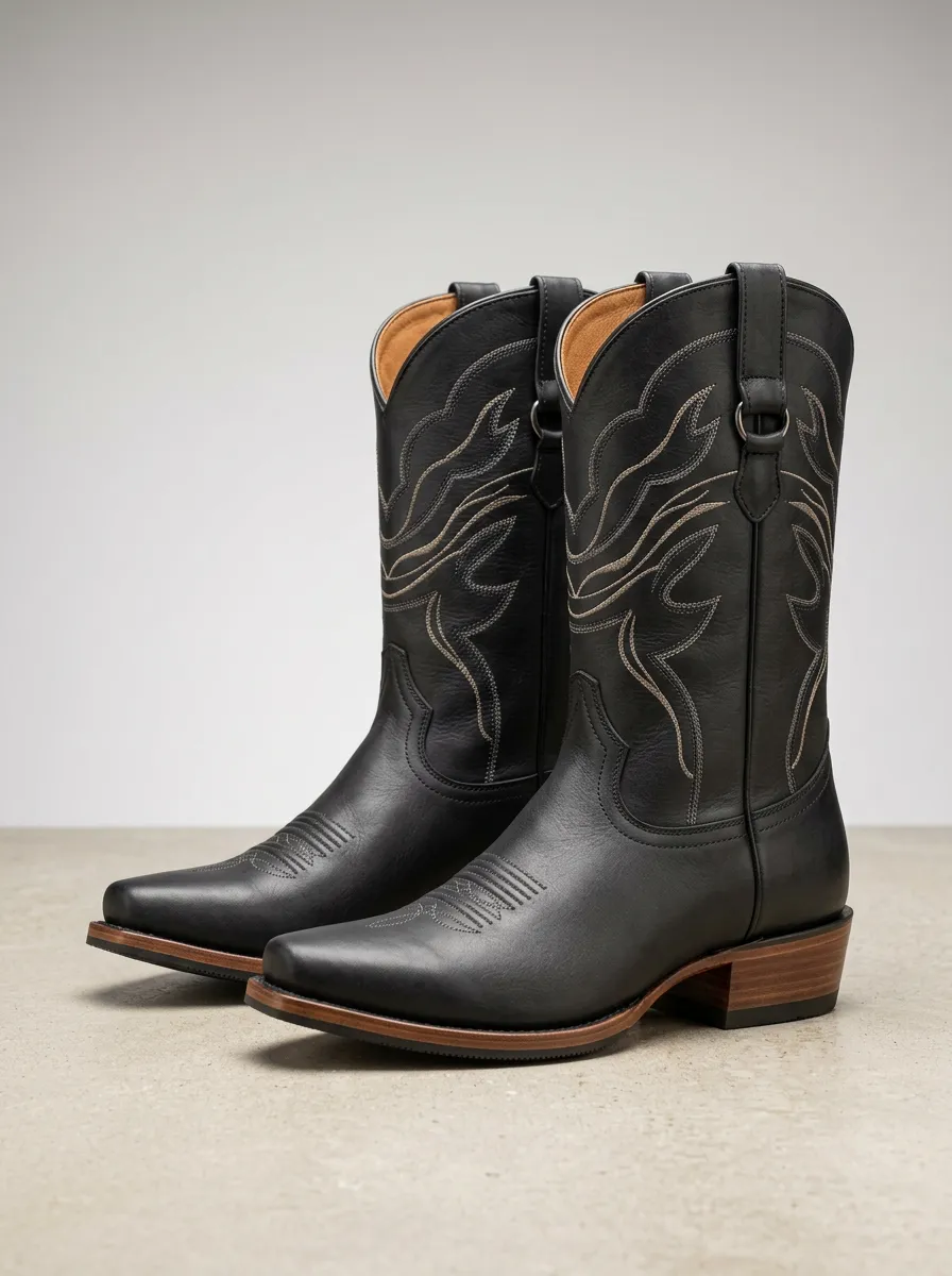 Unisex Classic Western Embroidered Cowboy Boots