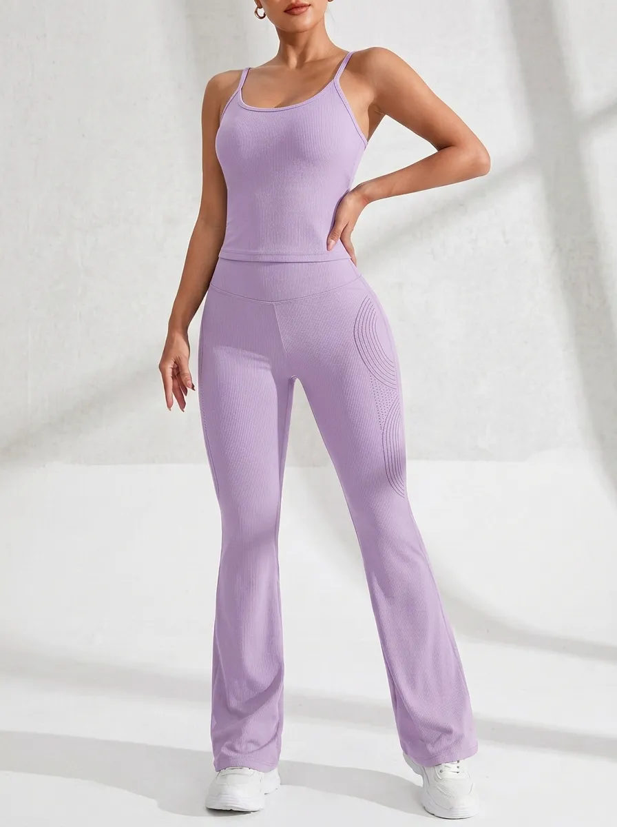 Textured Ribbed Flare Active Set