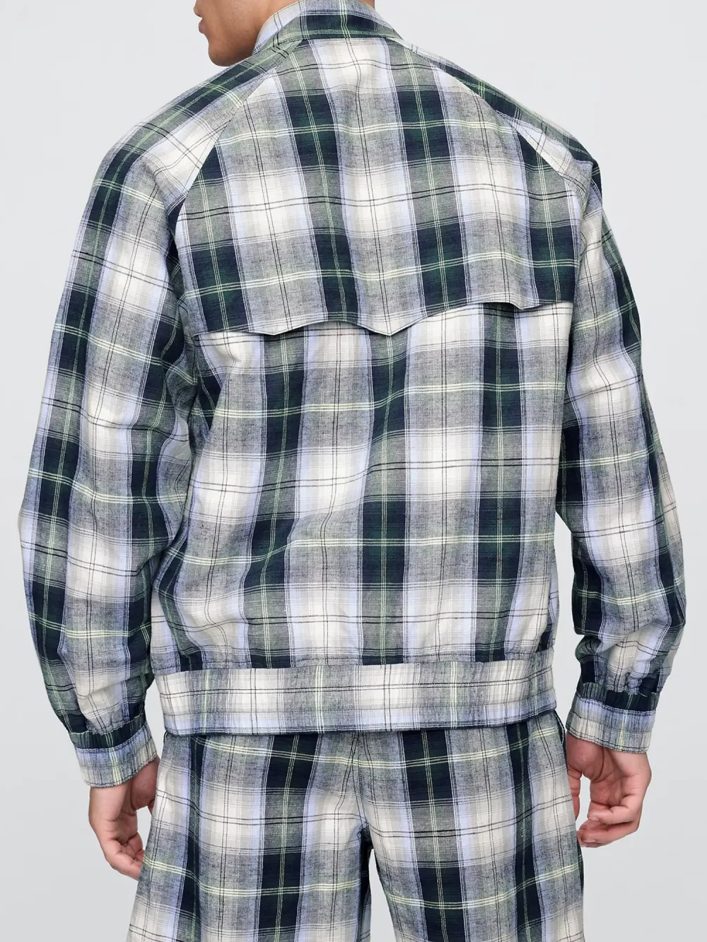 Stand Up Collar Plaid Jacket
