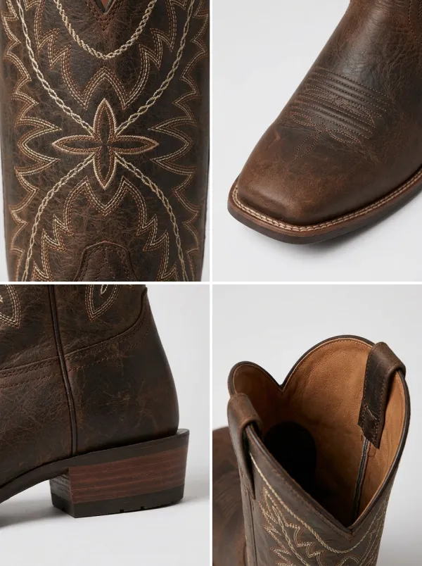 Men's Western Cowboy Embroidered Star Printed Boots