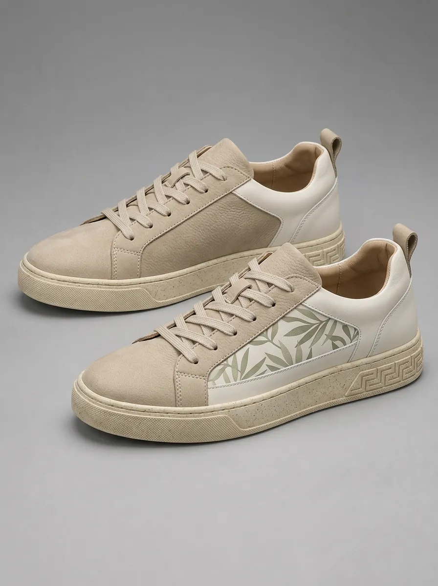 Men's Casual Botanical Leaf Pattern Skate Shoes