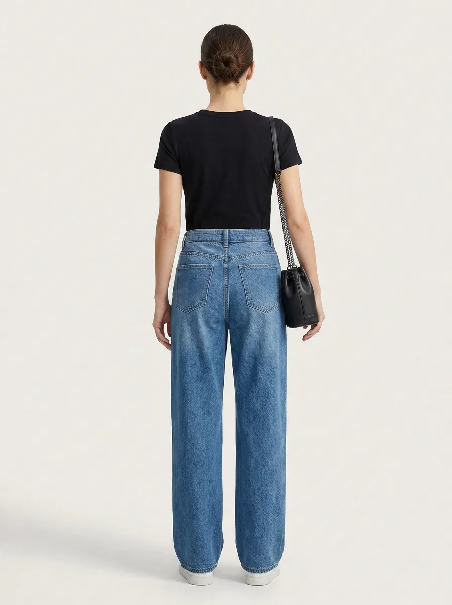 Women's Wide Leg Casual Denim Jeans