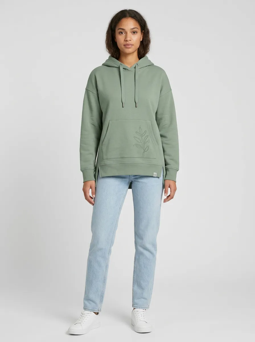 Women's Botanical Leaf Nature Inspired Graphic Hoodie