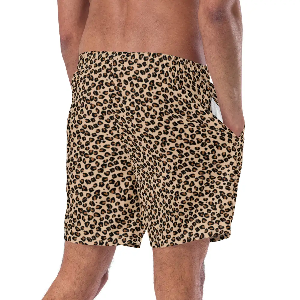 Quick Dry Leopard Print Swim Trunks