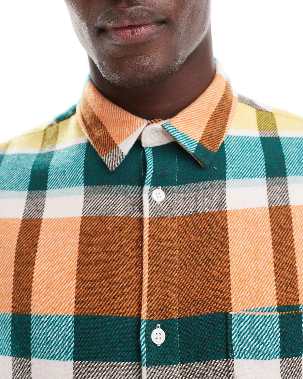 Brushed Flannel Shirt With Rainbow Check