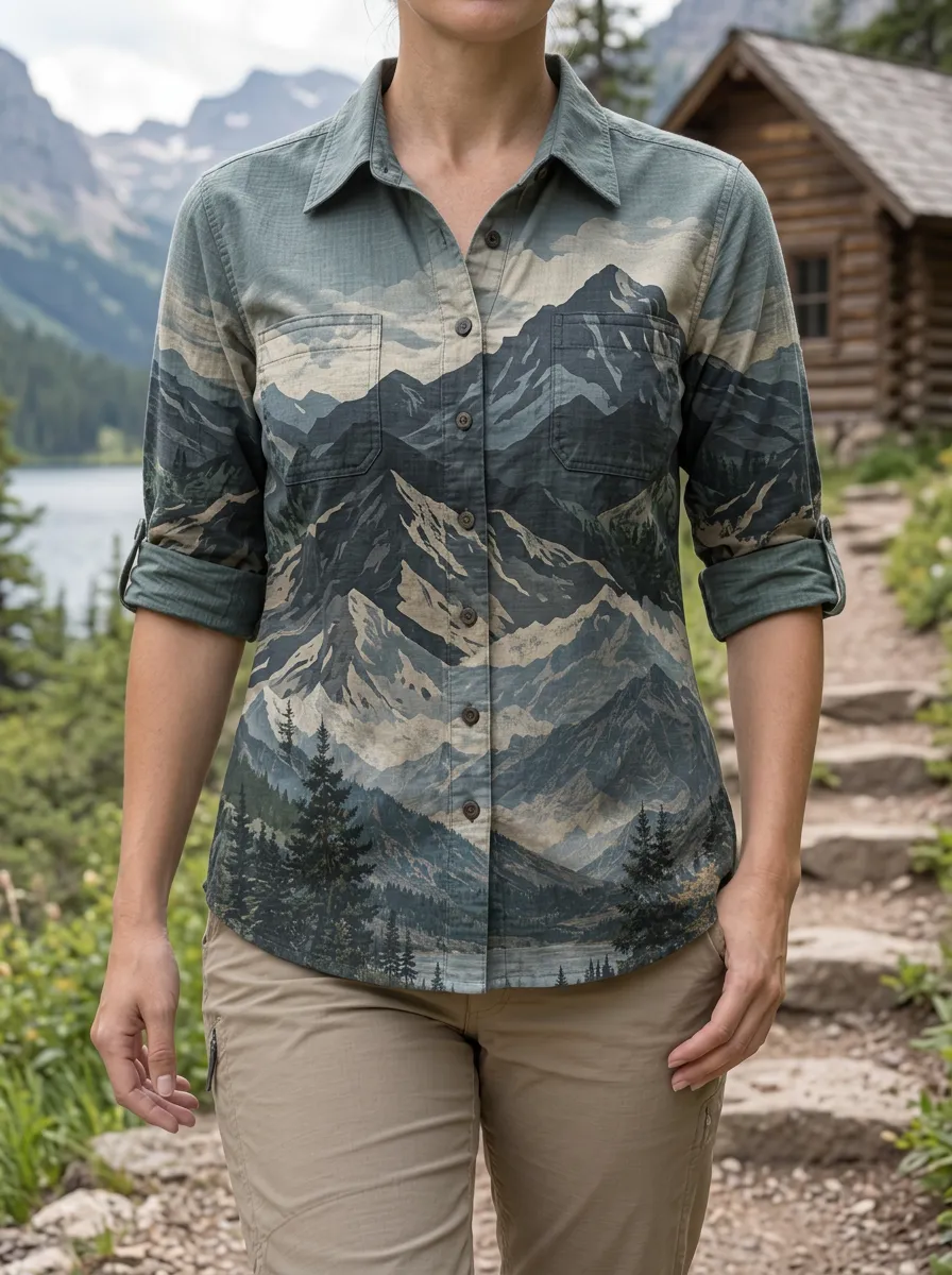Women's Lakeside Nature Hiking Lover Mountain Forest Shirt