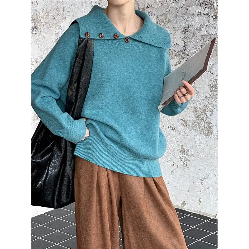 Loose Collar Knit Sweater