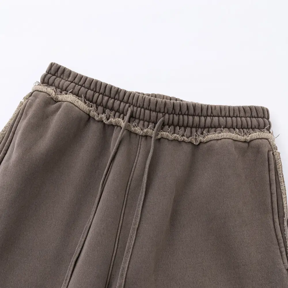 Raw Edge Straight Leg Fleece Men's Sweatpants