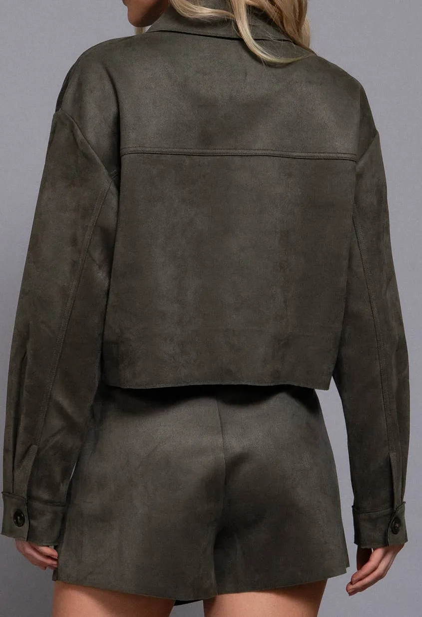 Women’s Faux Suede Short Jacket