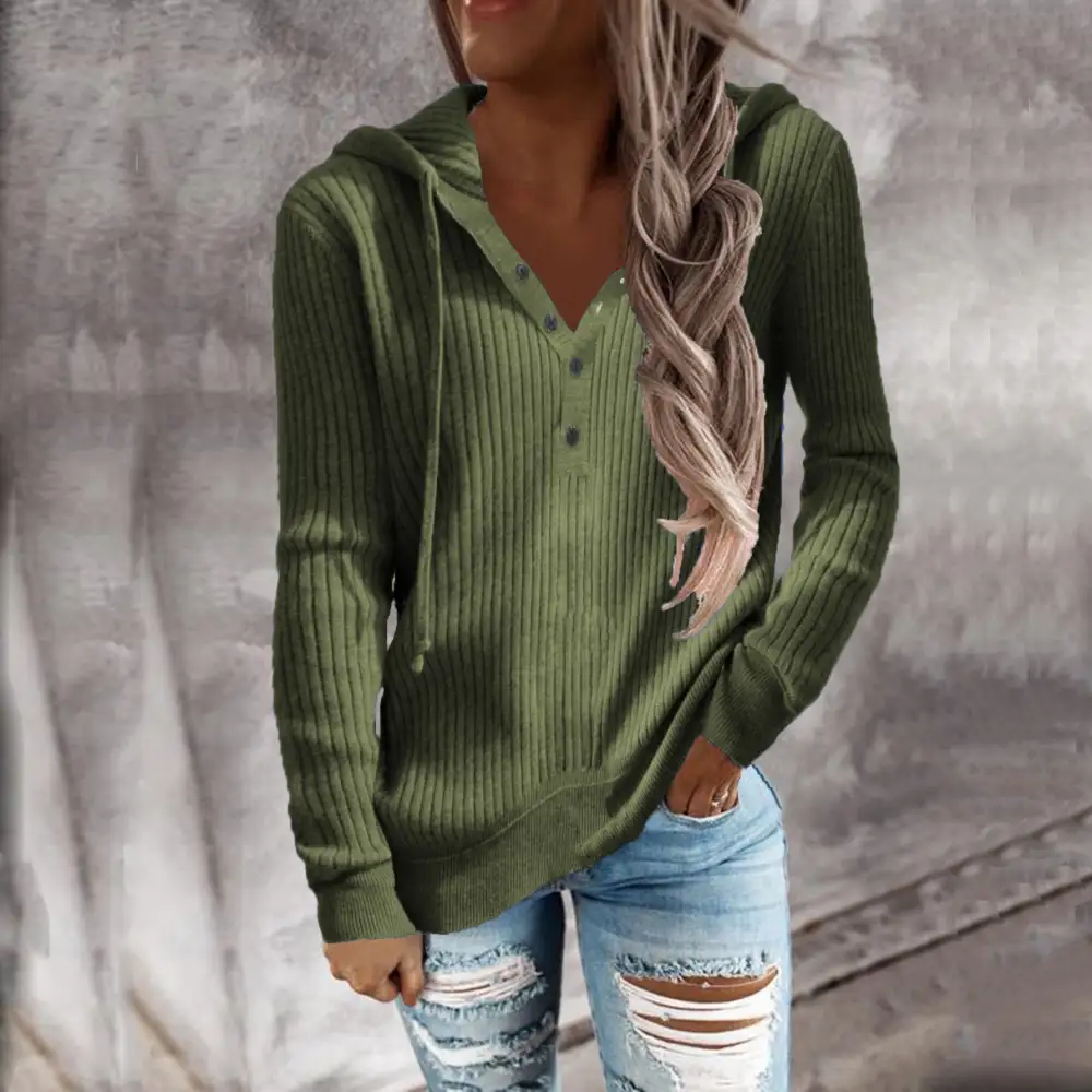 Women Long Sleeve V-neck Women Sweatshirts Women Sweaters Tops