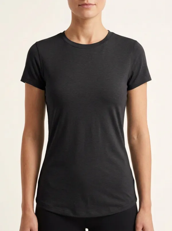 Women's Curved-Hem Everyday Crewneck T-Shirt