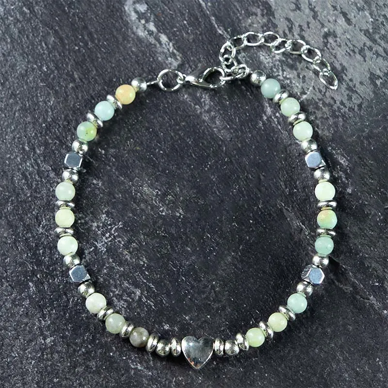 Natural Stone Amazonite Amethyst Lazurite Lapis Lazuli Bracelet
