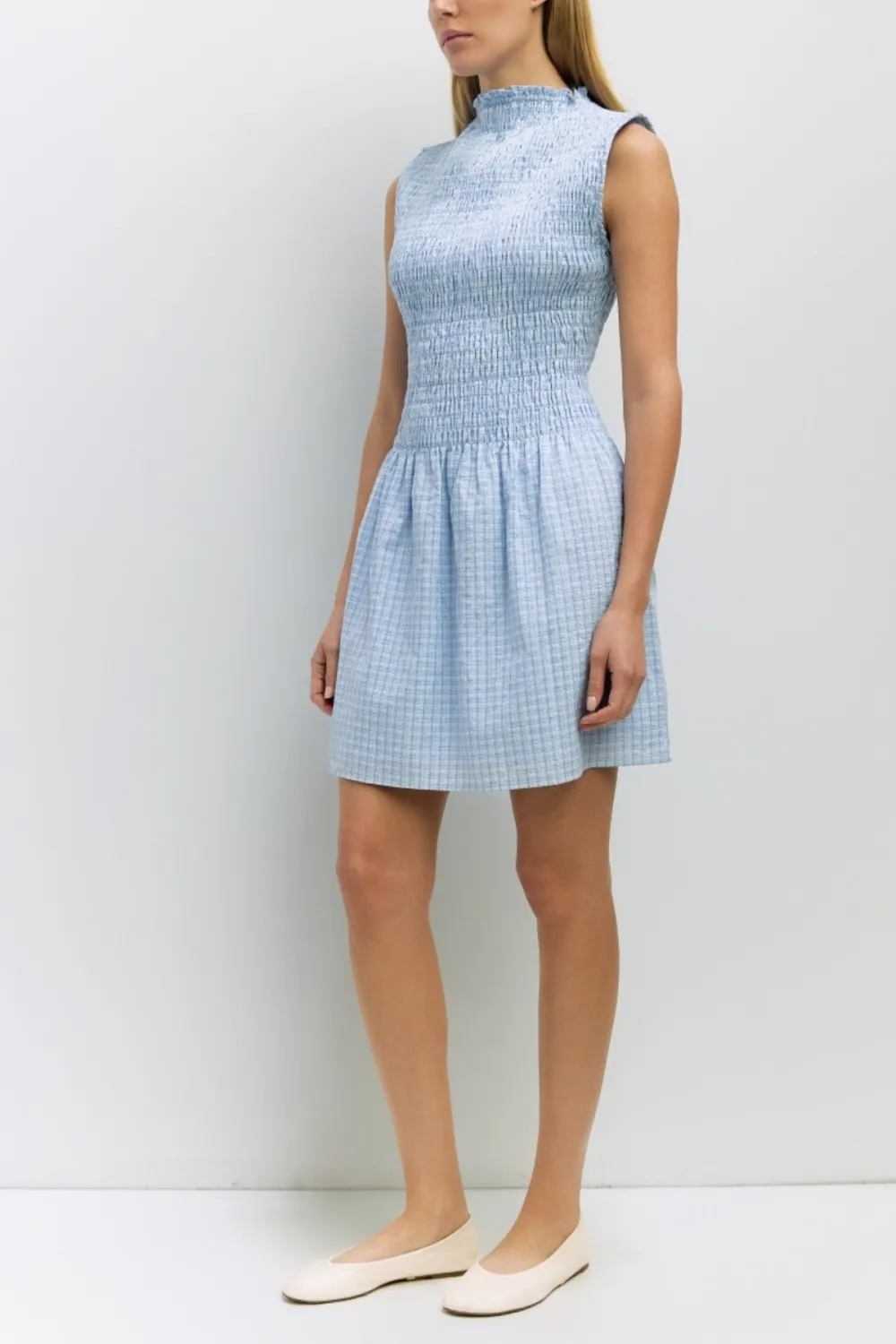 Smocked Sleeveless Mini Dress