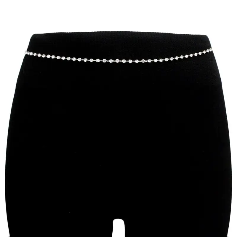 Polished Crystal Single Row Waist Belt