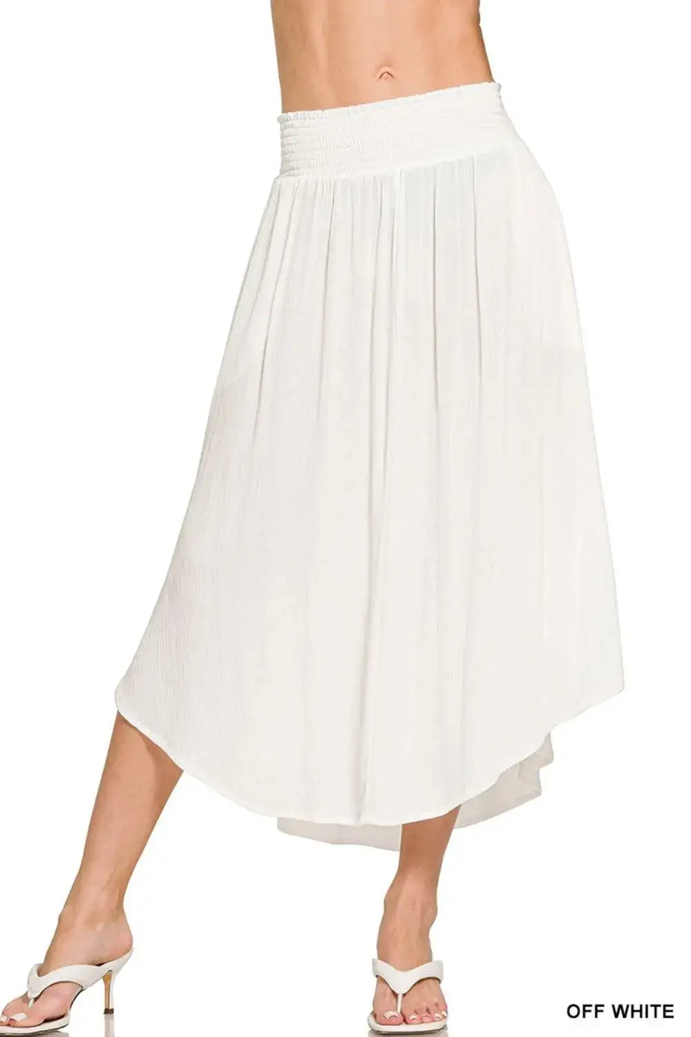 Softened Smocked Pocket Detail Skirt