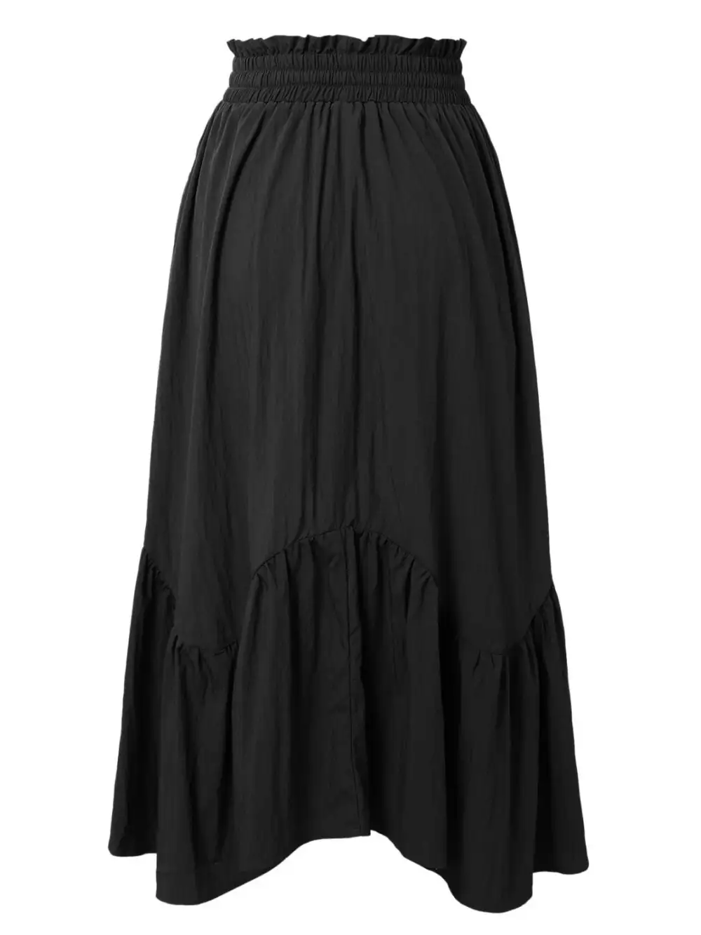 Smocked Waist Band Ruched Layered Skirt Maxi