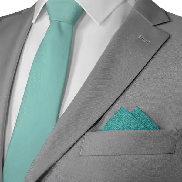 Distinctive Modern Plaid Textured Pocket Square