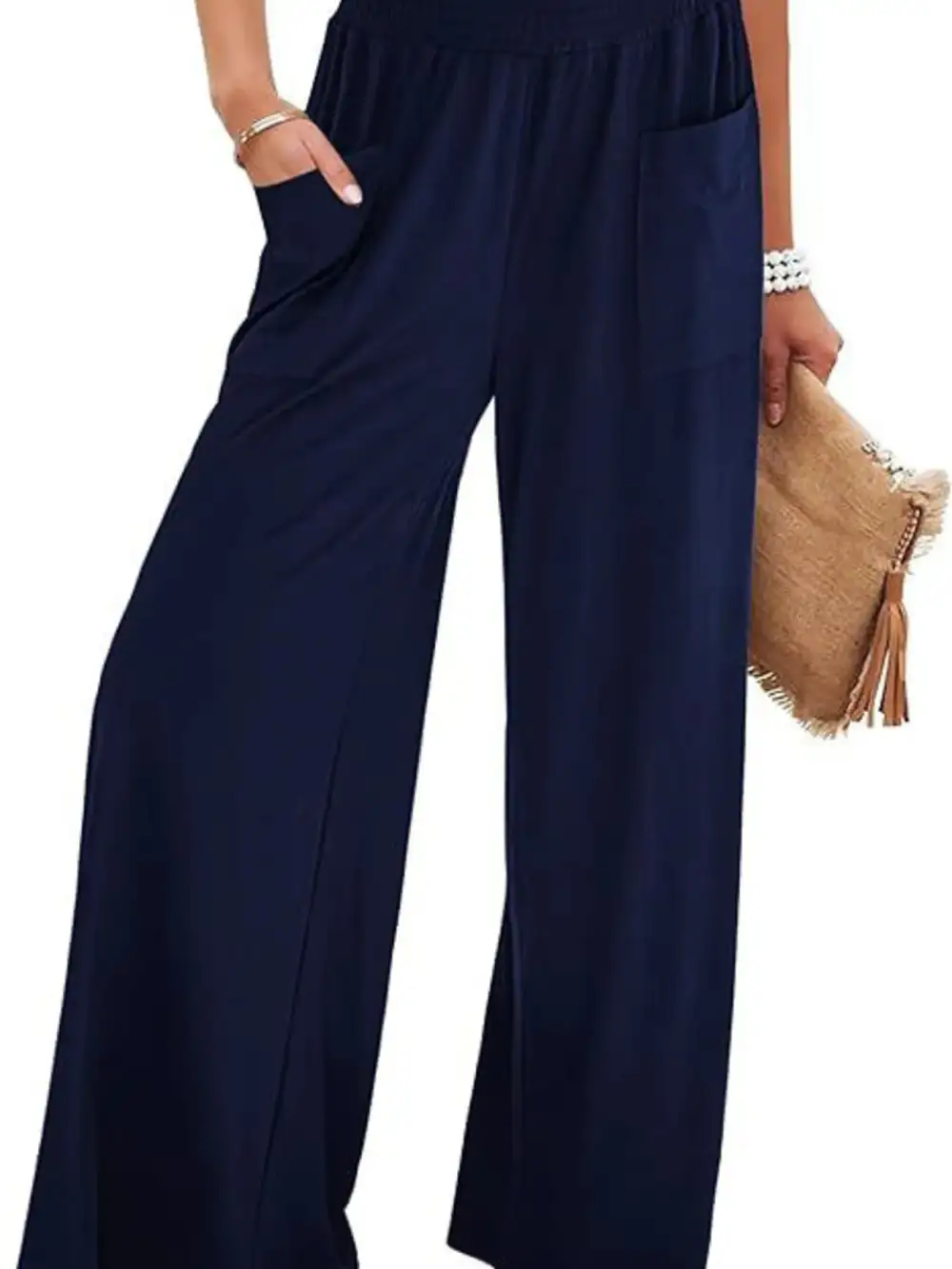 High Waist Pocketed Trousers