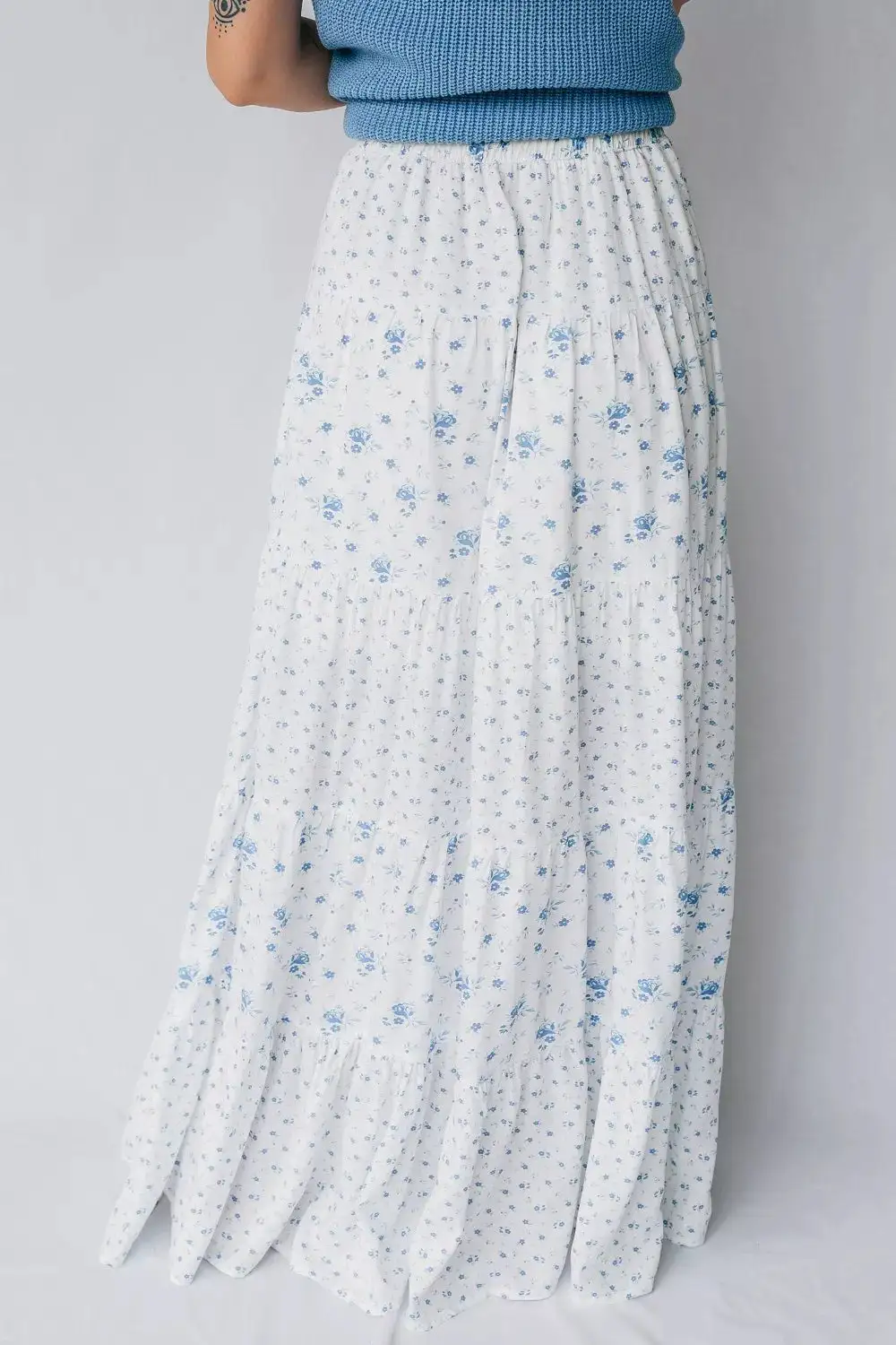 Flexible Draped Printed Skirt