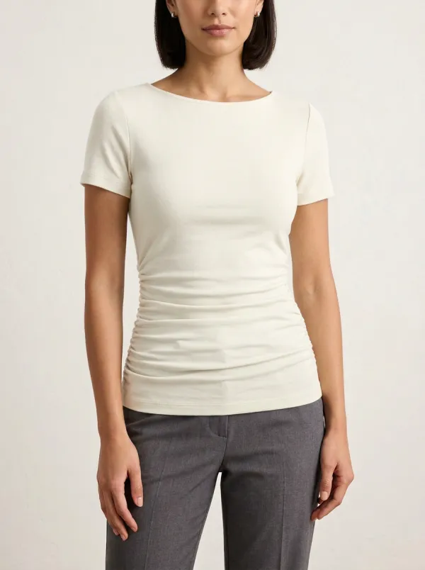 Side-Ruched Ruched Slim-Fit T-Shirt