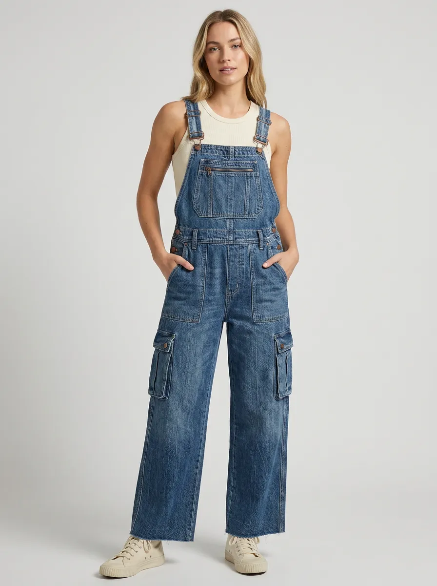 Women's Heritage Cargo Denim Overalls