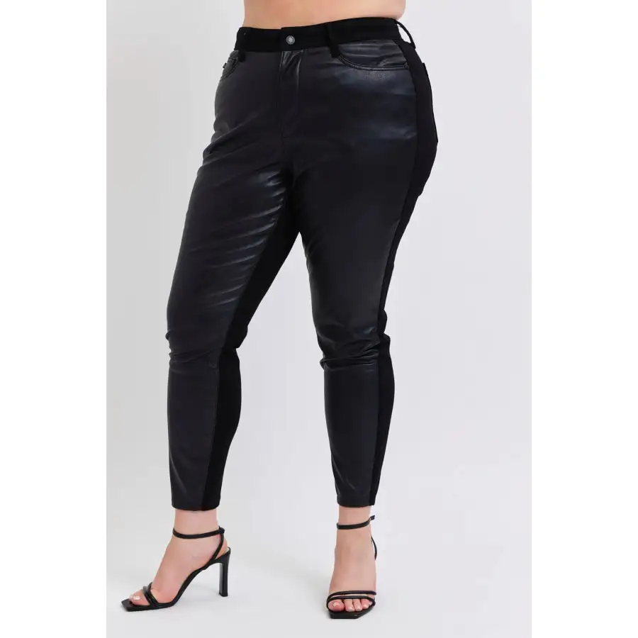 Plus Size Hw Faux Leather Skinny Pants