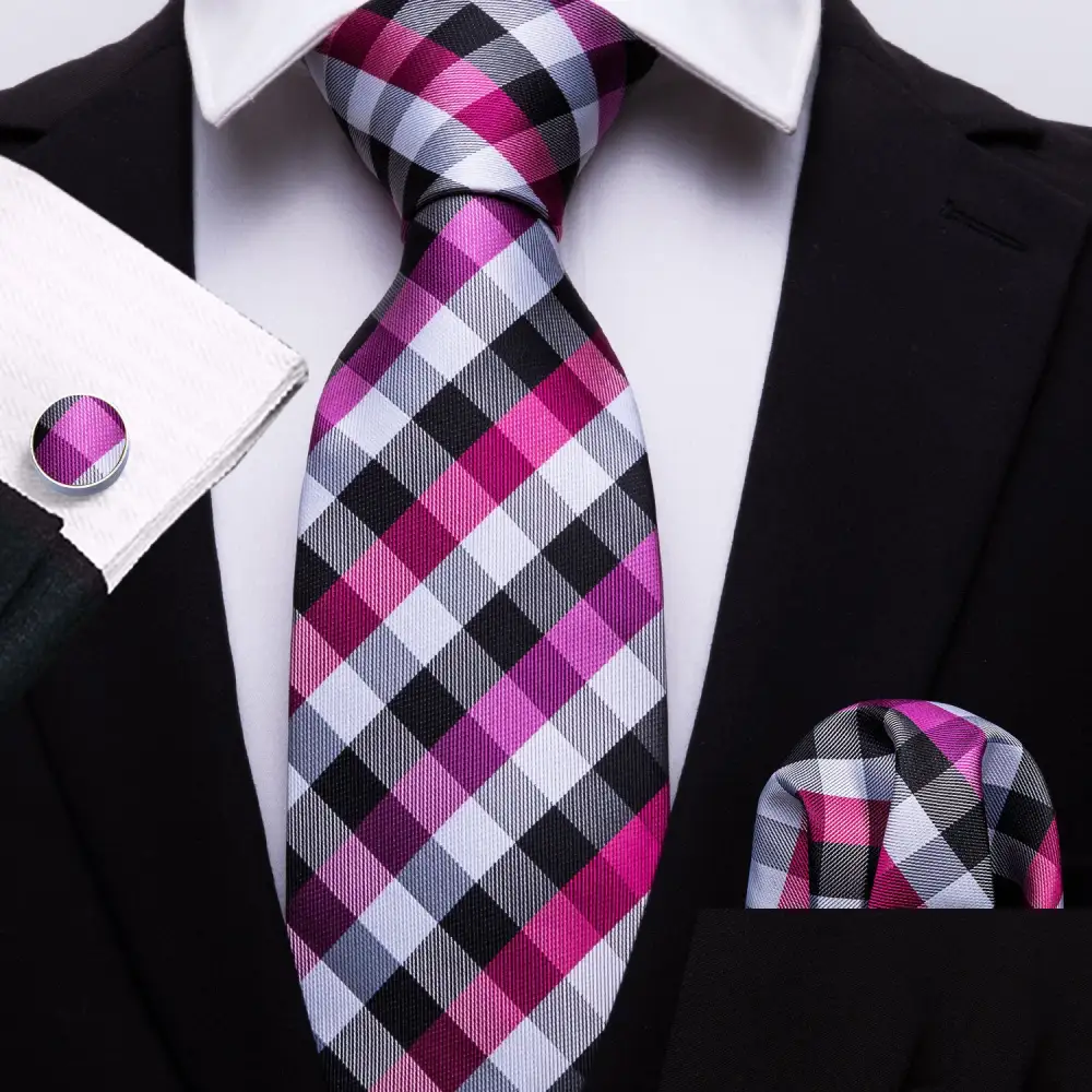 Checkered Necktie Set