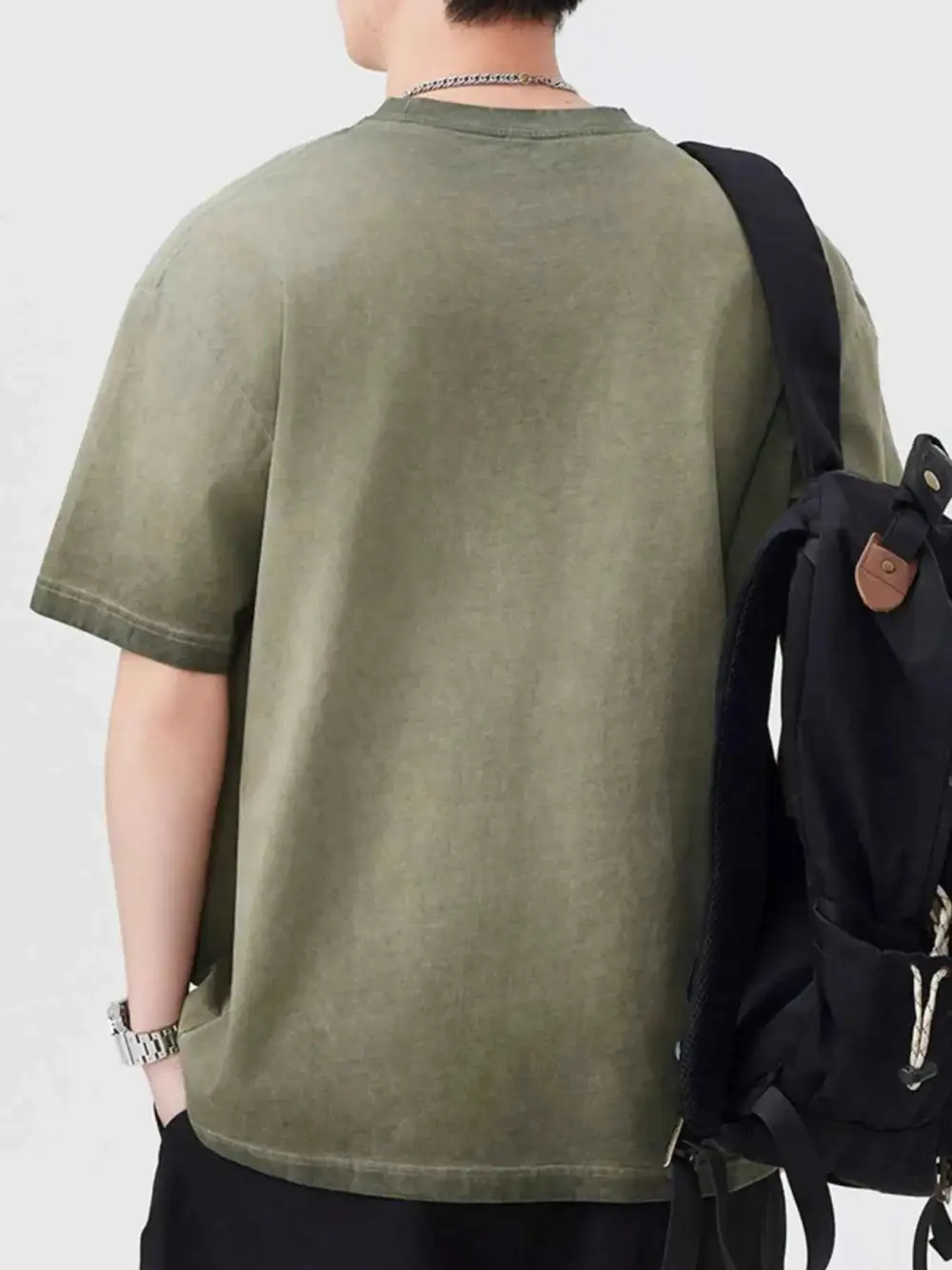 Soft Touch Letter Round Neck Short Sleeve T-Shirt