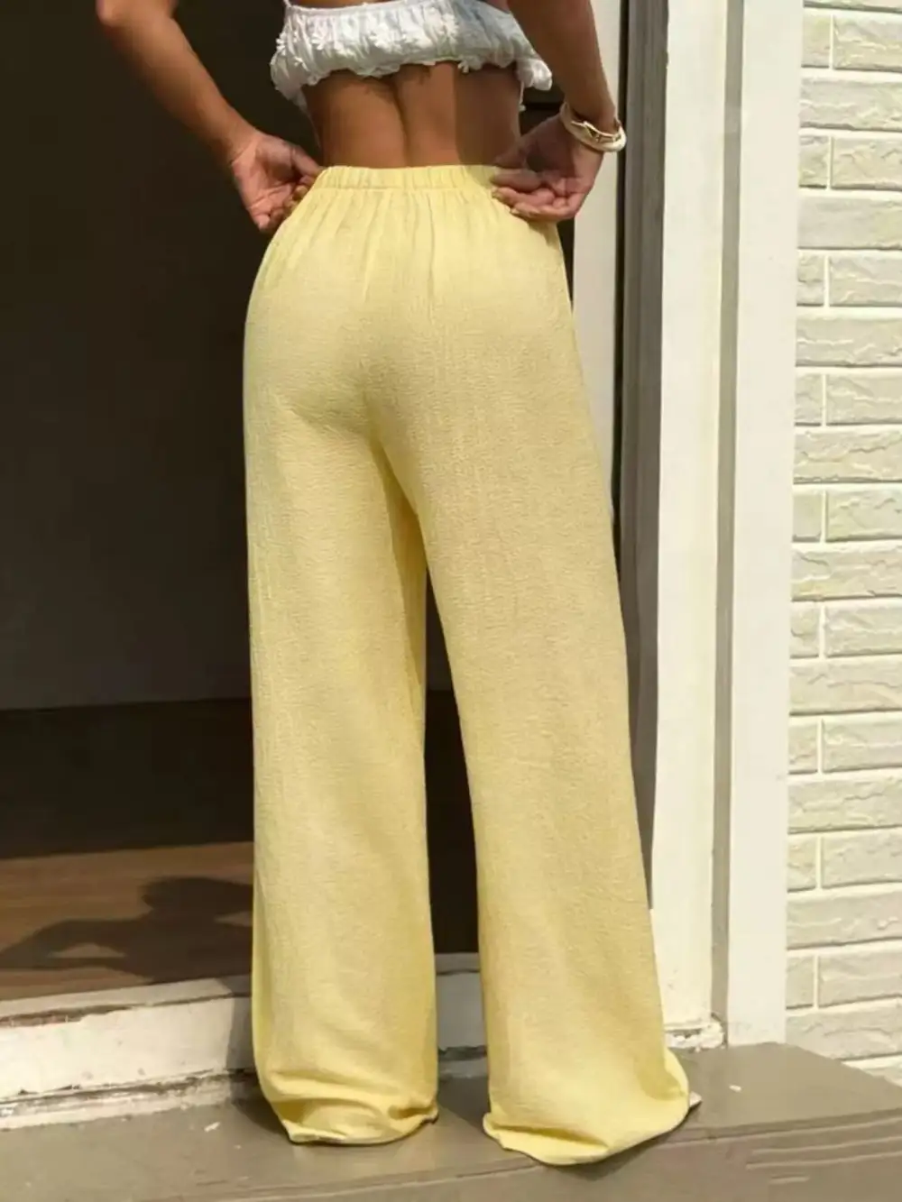 Plus Size High Waisted Wide Leg Pants