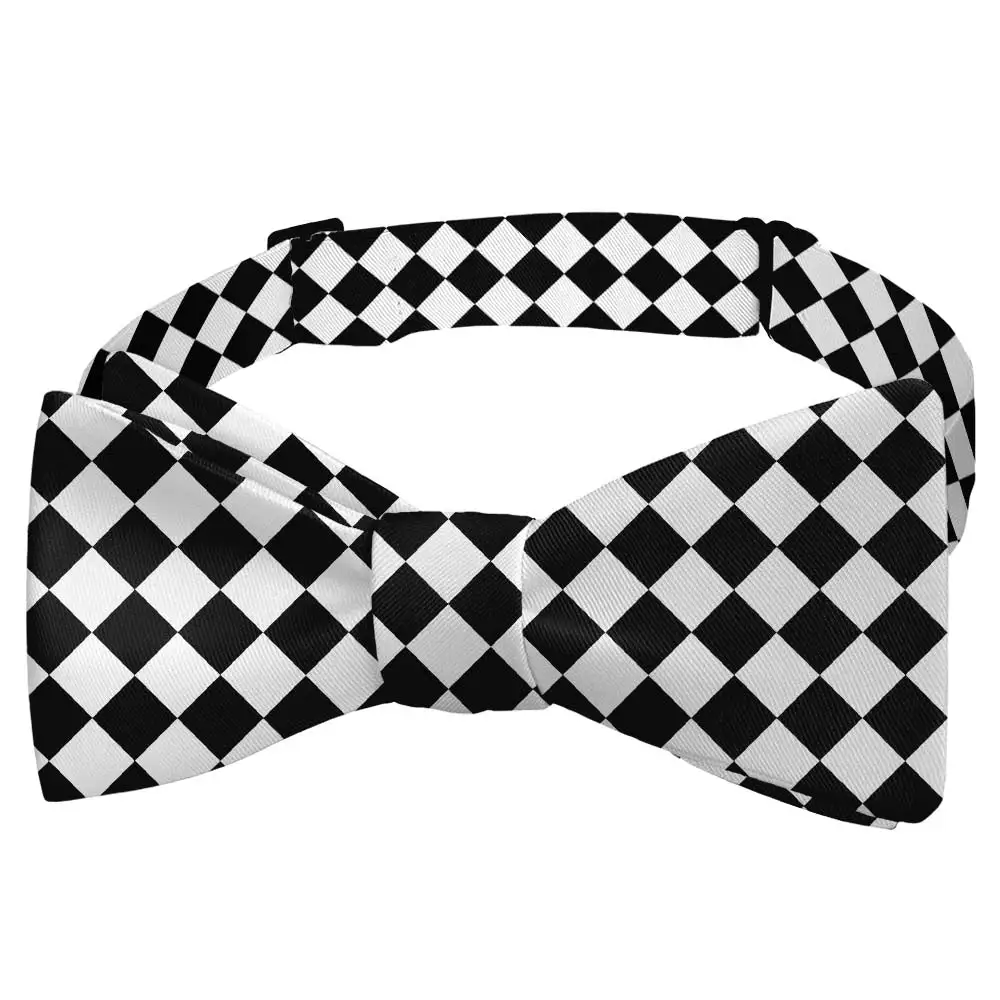 Checkered Tile Pattern Bow Tie