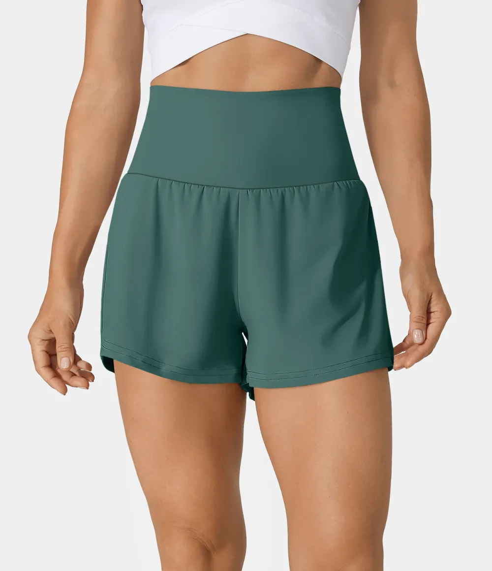 2026🔥  Super High Waisted Back Pocket & Side Hidden Pocket 2-in-1 Yoga Shorts 2.5