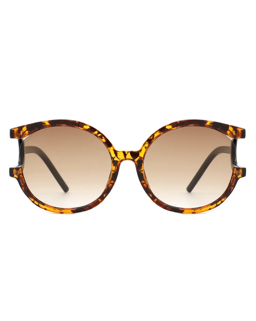 Textured Round Frame Sunglasses