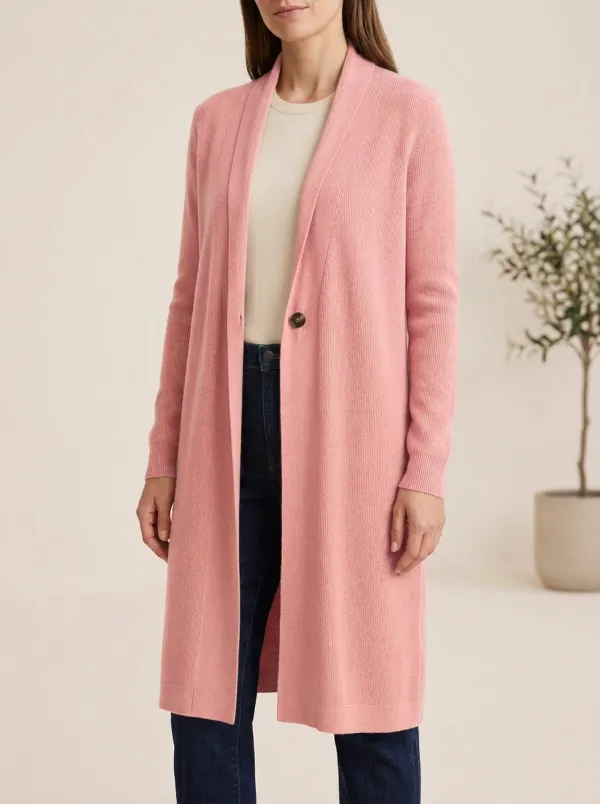 Women's Modern Ribbed Minimal Knit Cardigan