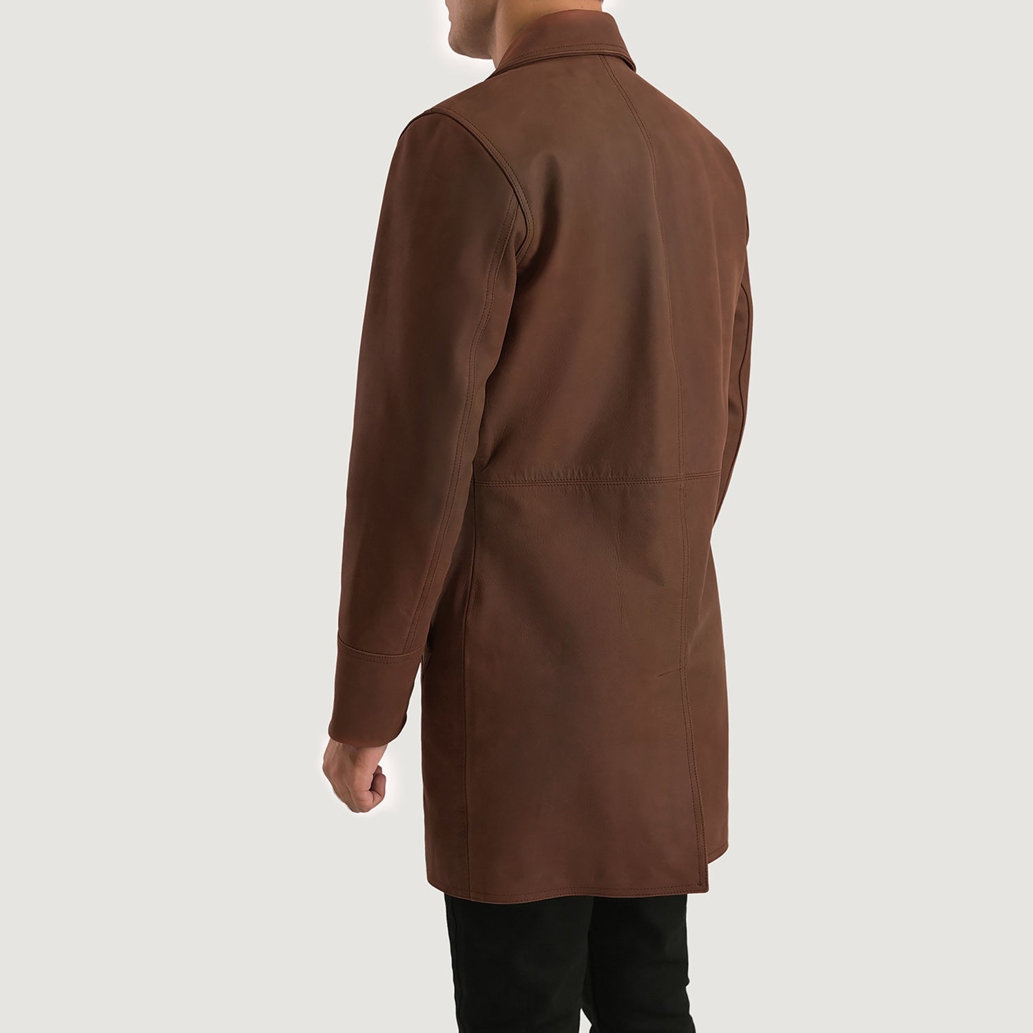 Men's Structured Leather Coat