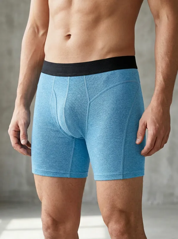 Men's Athletic Comfort Grey Heather Printed Boxer Briefs