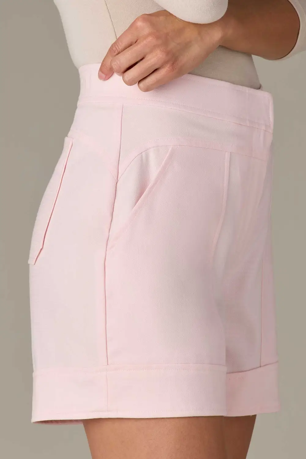 Petite Shorts Curved Hem Yoke
